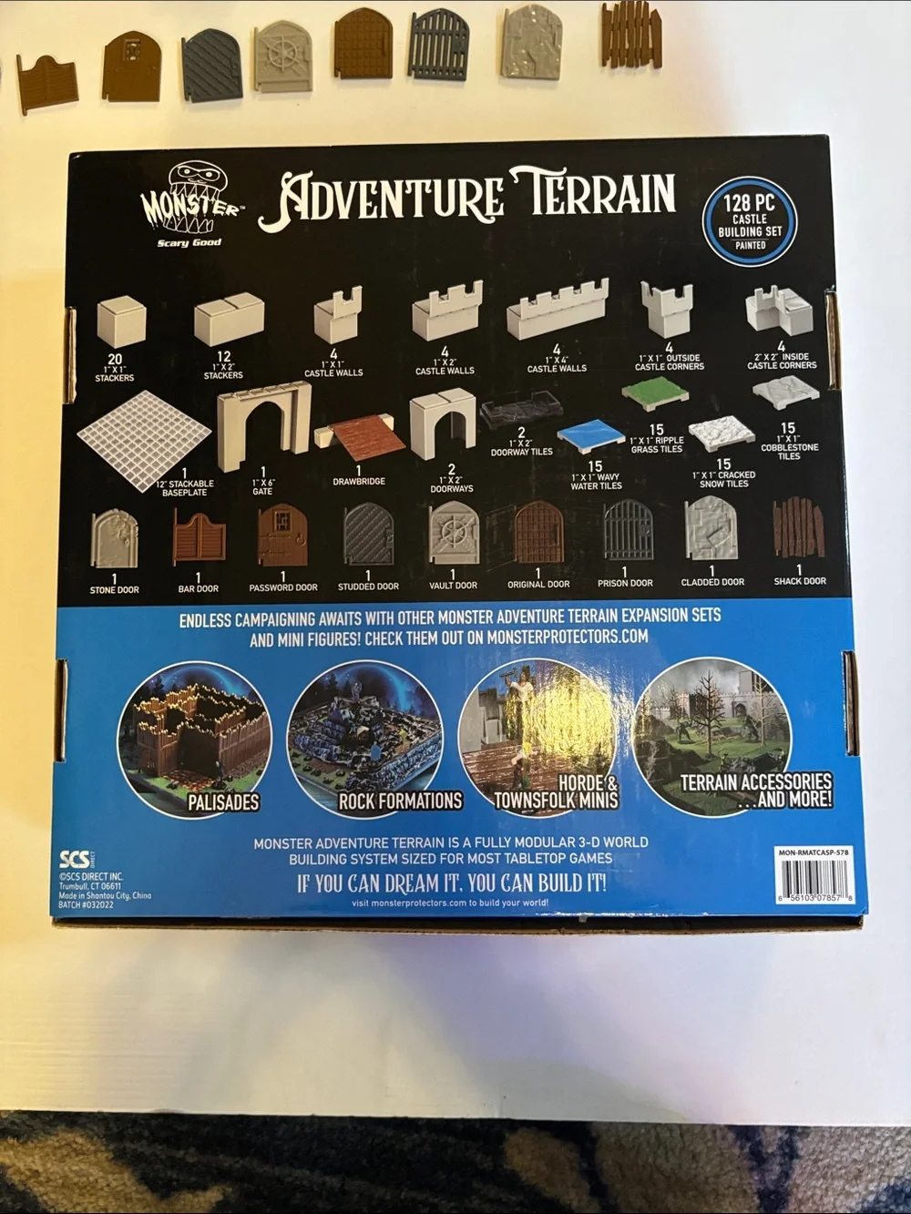 Painted Gray 128-Piece Castle Building Set